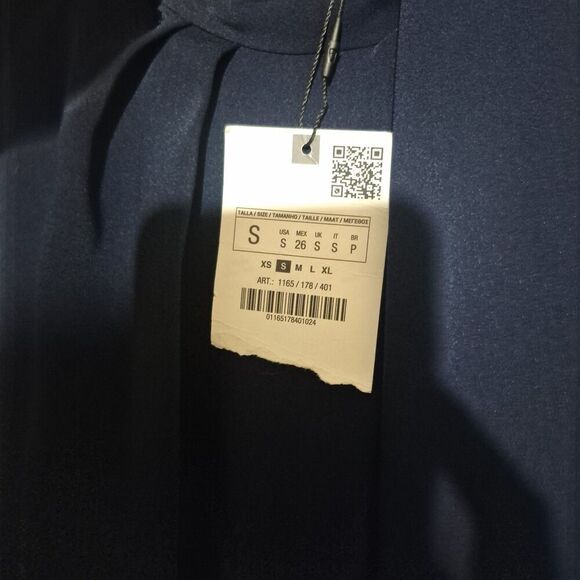 Nwt Zara Women's High Neck Solid Blue Side Cut Out Flux Skirt Romper Small - Picture 2 of 8